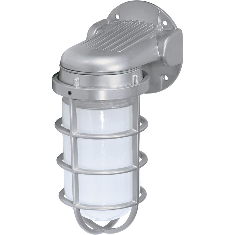 Nuvo Lighting SF76/620  1 Light - 10" - Industrial Style - Wall Mount with Frosted Glass in Metallic Silver Finish