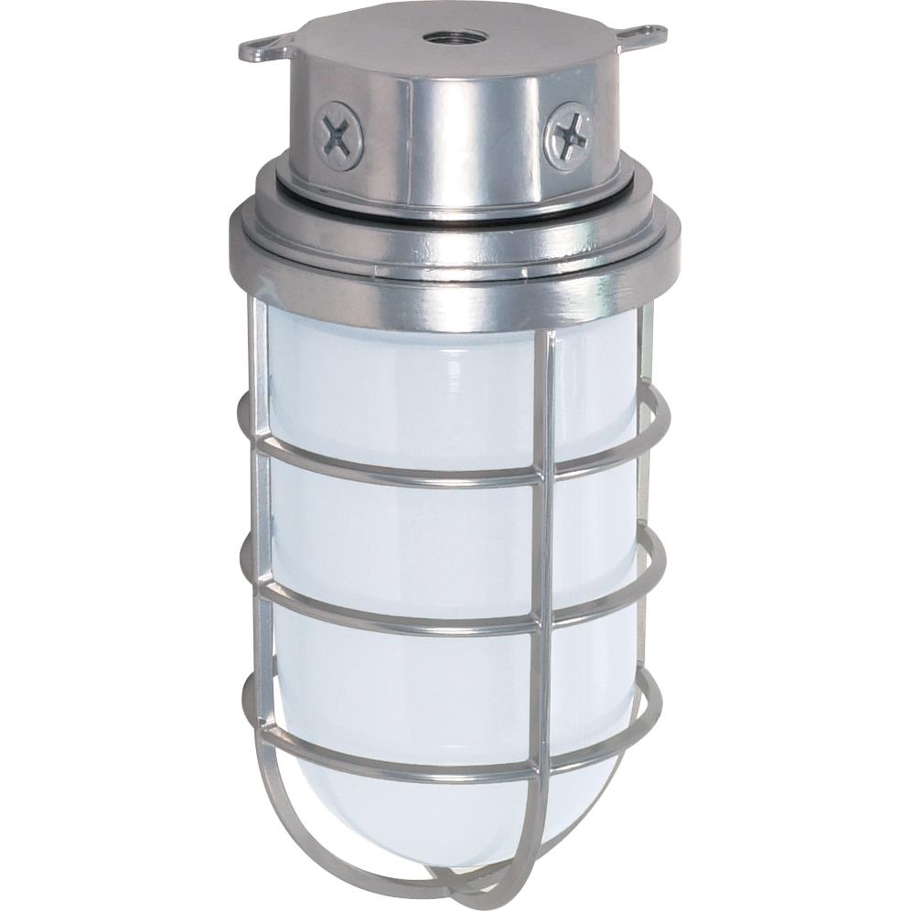 Nuvo Lighting SF76/626  1 Light - 11" - Industrial Style - Surface Mount with Frosted Glass in Metallic Silver Finish