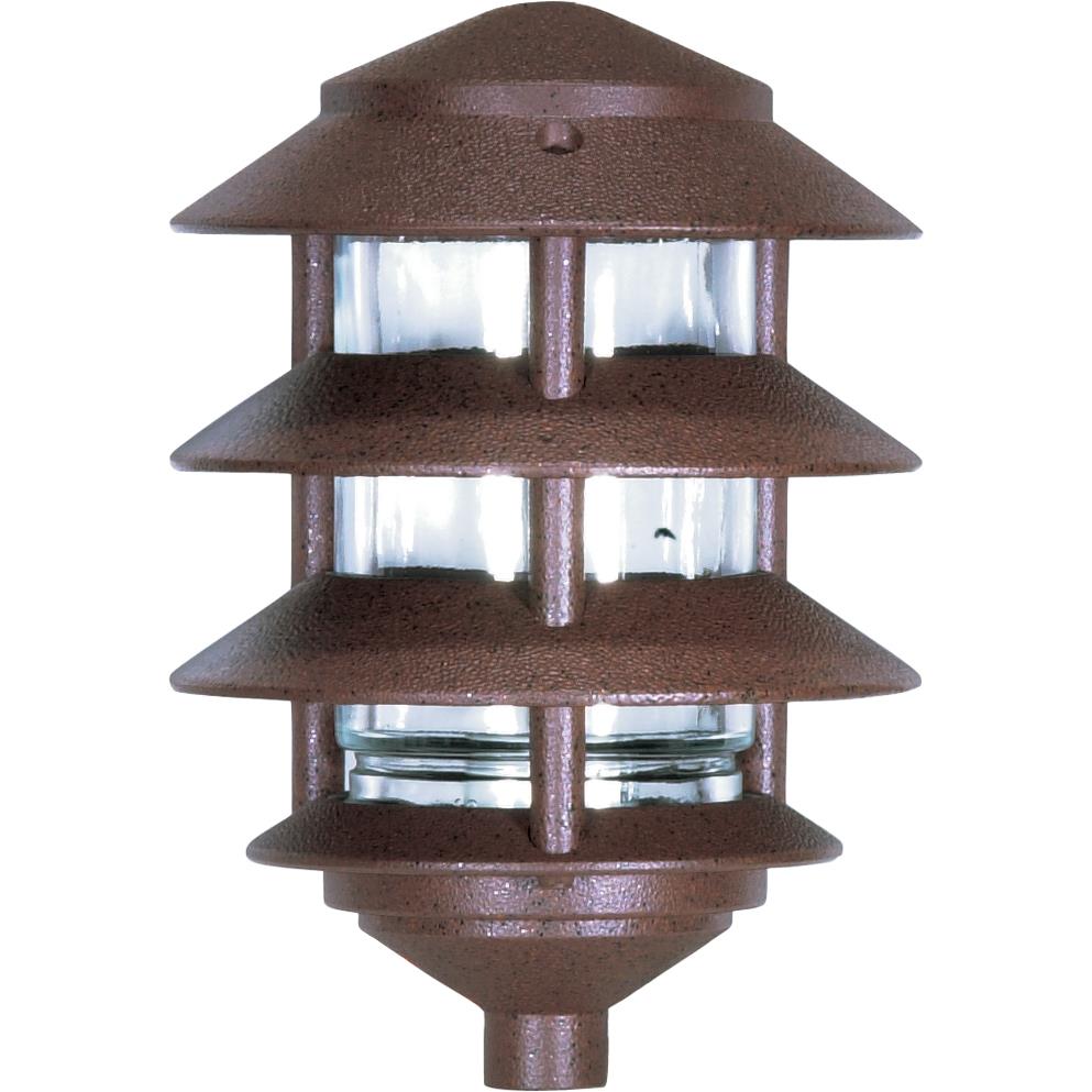 Nuvo Lighting SF76/633  Pagoda Garden Fixture; Small Hood; 1 light; 3 Louver; Old Bronze Finish in Old Bronze Finish