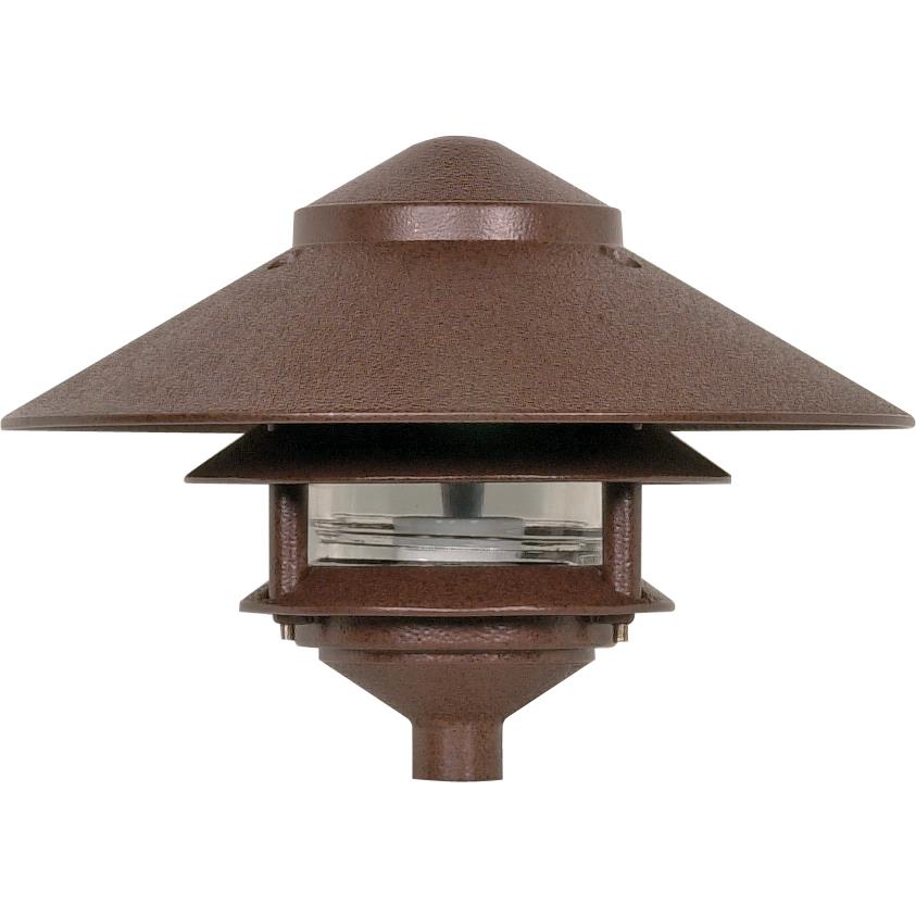 Nuvo Lighting SF76/635  Pagoda Garden Fixture; Large 10" Hood; 1 light; 2 Louver; Old Bronze Finish in Old Bronze Finish
