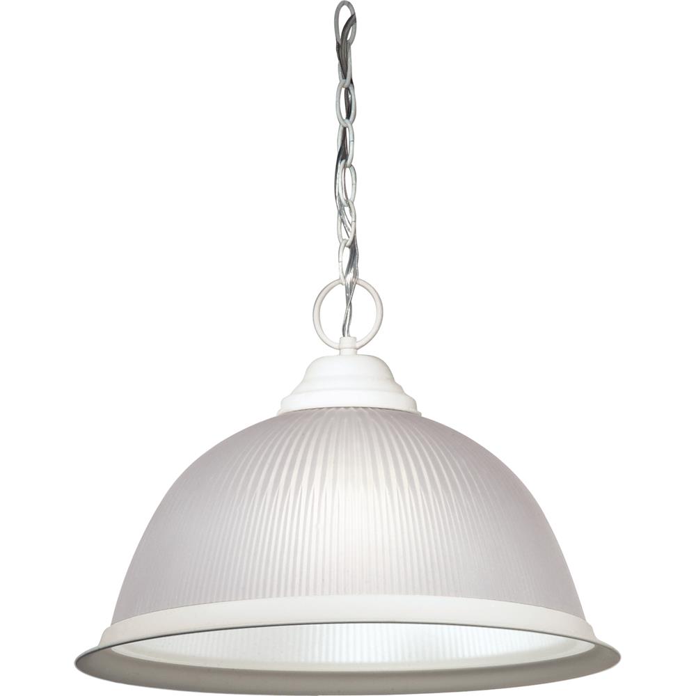 Nuvo Lighting SF76/692  1 Light - 15" - Pendant - Frosted Prismatic Dome in Textured White Finish