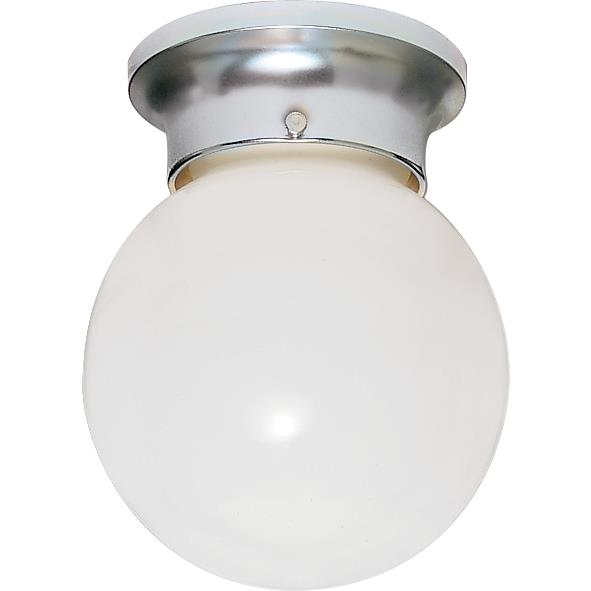 Nuvo Lighting SF77/110  1 Light - 6" - Ceiling Fixture - White Ball in Polished Brass Finish