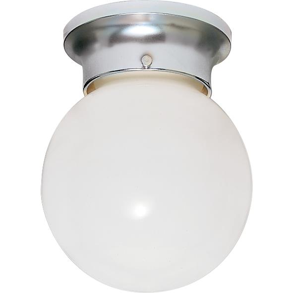 Nuvo Lighting SF77/111  1 Light - 8" - Ceiling Fixture - White Ball in Polished Chrome Finish