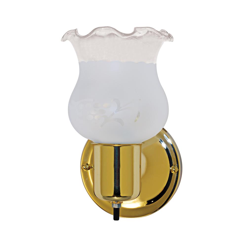Nuvo Lighting SF77/120B  1 Light - 5" - Vanity with Frosted Grape Shade & On/Off Switch in Polished Brass Finish