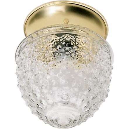 Nuvo Lighting SF77/125  1 Light - 6" - Ceiling Fixture - Clear Pineapple Glass in Polished Brass Finish