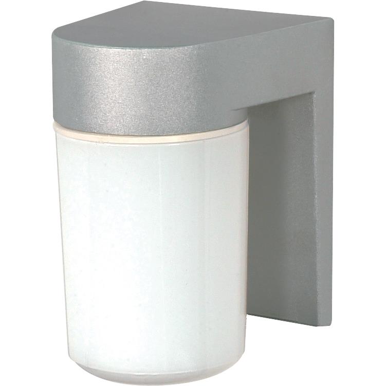 Nuvo Lighting SF77/136  1 Light - 8" - Utility; Wall Mount - With White Glass Cylinder in Satin Aluminum Finish