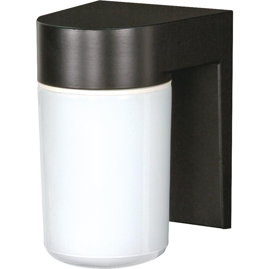 Nuvo Lighting SF77/137  1 Light - 8" - Utility; Wall Mount - With White Glass Cylinder in Black Finish