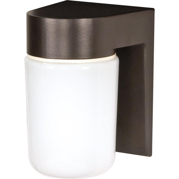 Nuvo Lighting SF77/138  1 Light - 8" - Utility; Wall Mount - With White Glass Cylinder in Bronzotic Finish