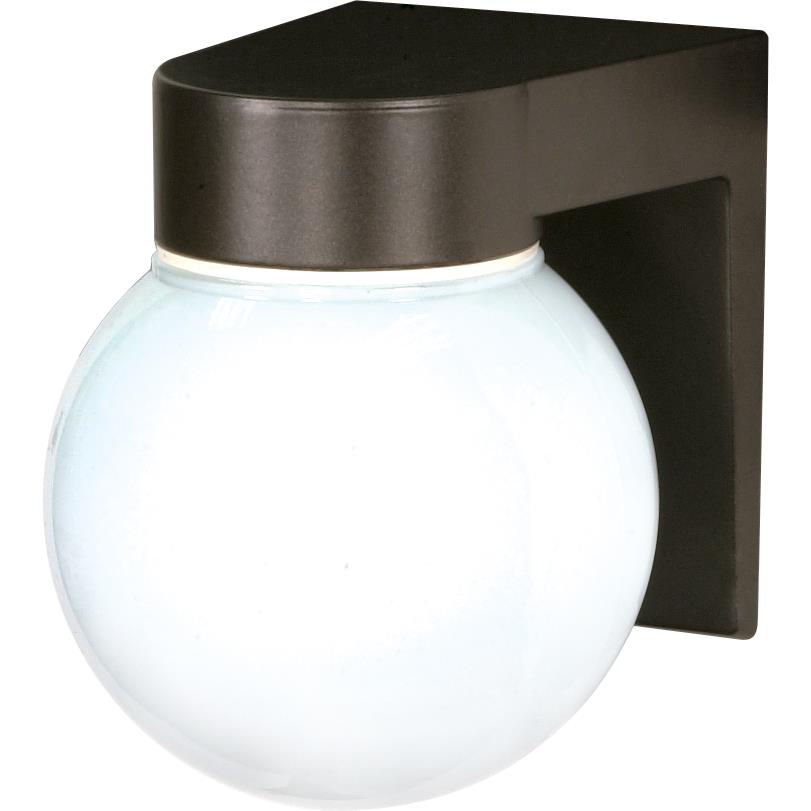 Nuvo Lighting SF77/141  1 Light - 8" - Utility; Wall Mount - With White Glass Globe in Bronzotic Finish