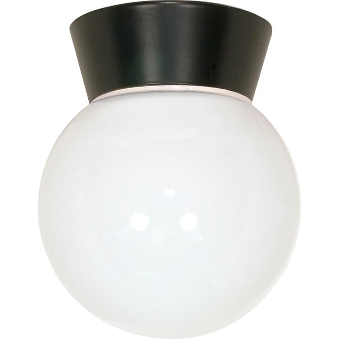 Nuvo Lighting SF77/153  1 Light - 8" - Utility; Ceiling Mount - With White Glass Globe in Bronzotic Finish