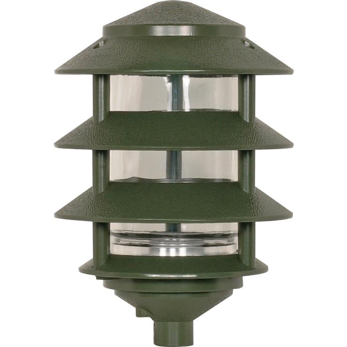 Nuvo Lighting SF77/324  Pagoda Garden Fixture; Small Hood; 1 light; 3 Tier; Green Finish in Green Finish