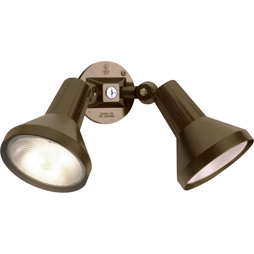 Nuvo Lighting SF77/495  2 Light - 15" - Flood Light; Exterior - PAR38 with Adjustable Swivel in Bronze Finish