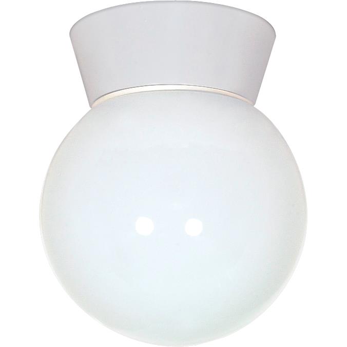 Nuvo Lighting SF77/532  1 Light - 8" - Utility; Ceiling Mount - With White Glass Globe in White Finish