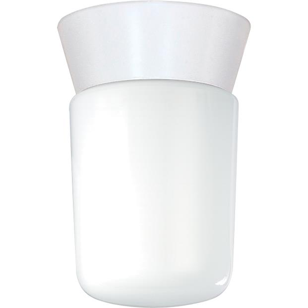 Nuvo Lighting SF77/533  1 Light - 8" - Utility; Ceiling Mount - With White Glass Cylinder in White Finish