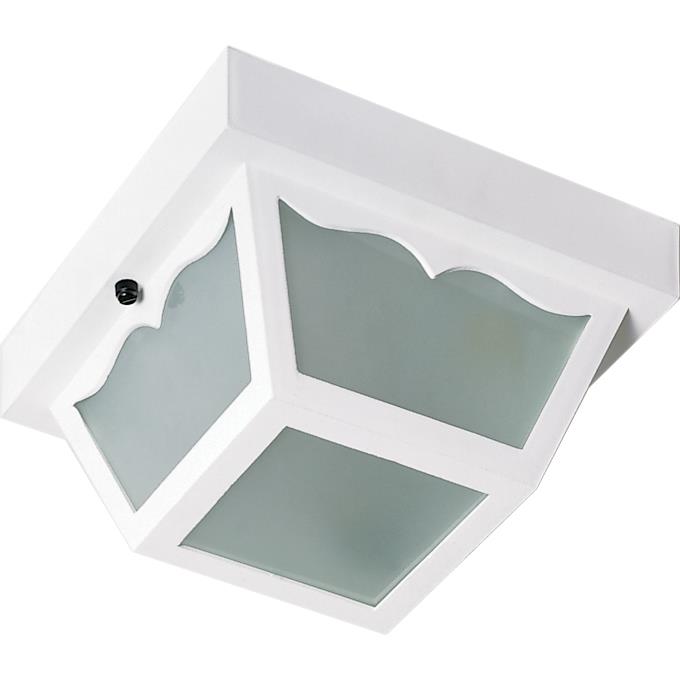 Nuvo Lighting SF77/835  1 Light - 8" - Carport Flush Mount - With Frosted Acrylic Panels in White Finish
