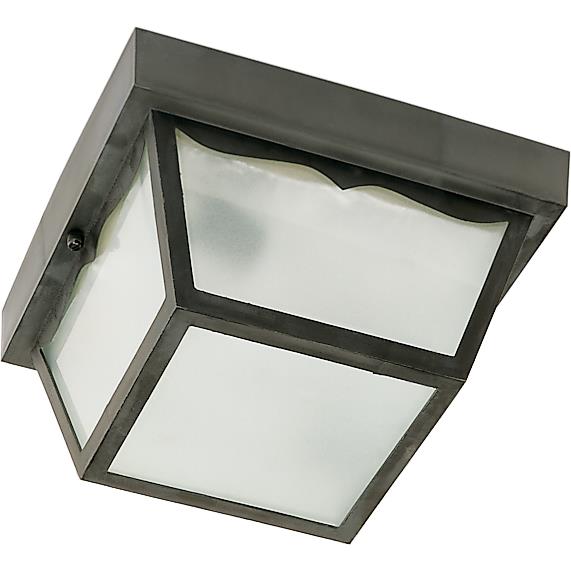 Nuvo Lighting SF77/863  1 Light - 8" - Carport Flush Mount - With Frosted Acrylic Panels in Black Finish