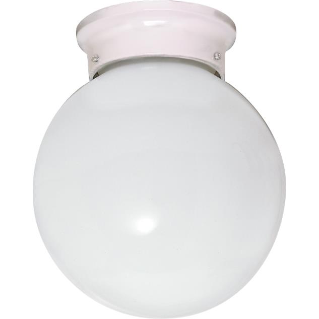 Nuvo Lighting SF77/947  1 Light - 6" - Ceiling Fixture - White Ball in White Finish