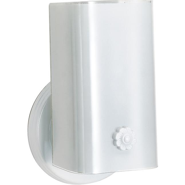 Nuvo Lighting SF77/989  1 Light - 7" - Vanity with White "U" Channel Glass with Conv Outlet in White Finish