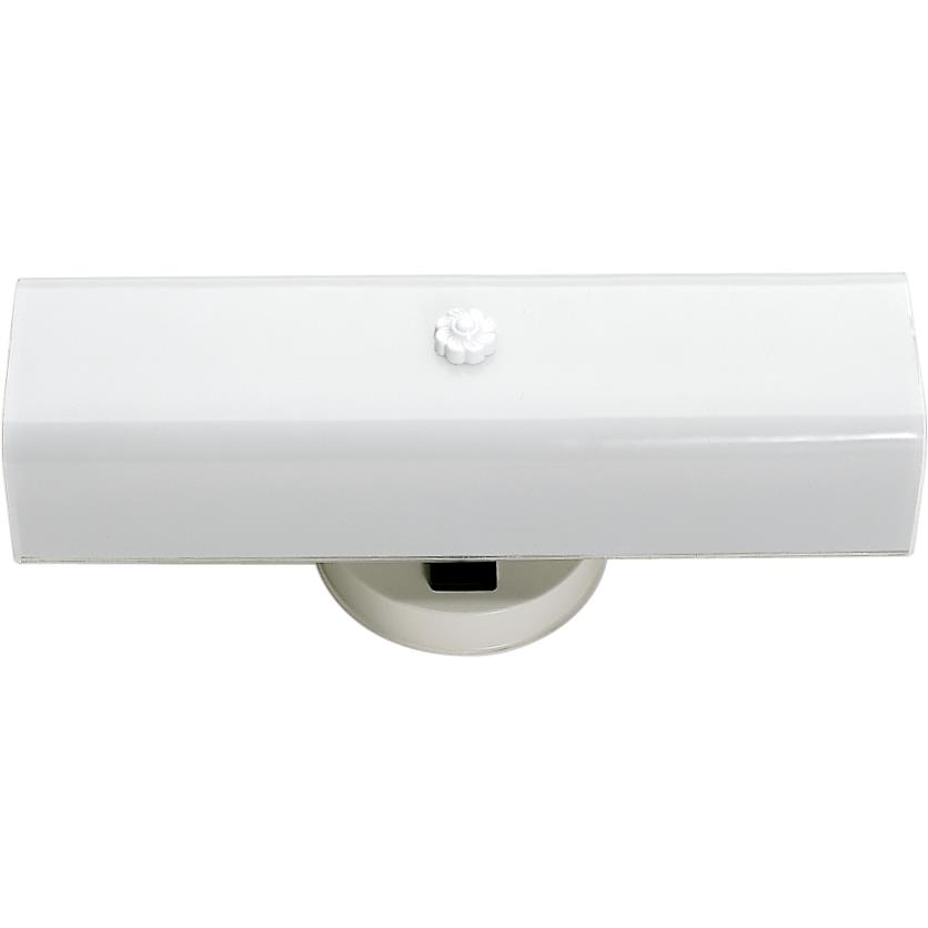 Nuvo Lighting SF77/990  2 Light - 14" - Vanity with White "U" Channel Glass with Conv Outlet in White Finish