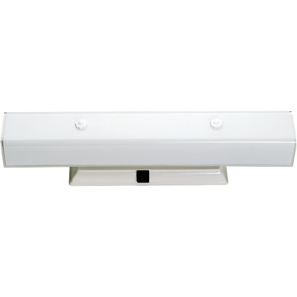 Nuvo Lighting SF77/991  4 Light - 24" - Vanity with White "U" Channel Glass with Conv Outlet in White Finish