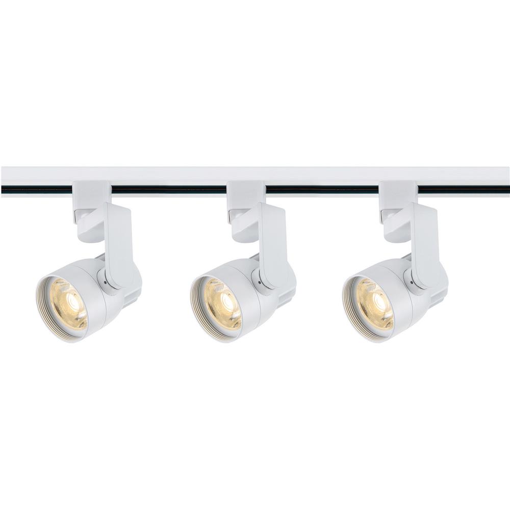 Nuvo Lighting TK423  Track Lighting Kit; 12 watt LED; 3000K; 36 degree; Round shape with angle arm; White finish in White Finish