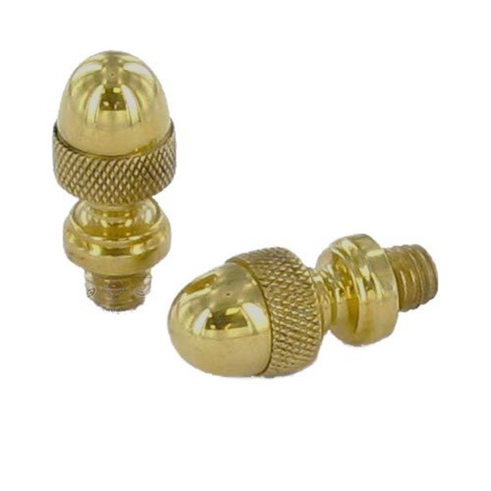 Omnia 085/ACN2.3A Pair of Acorn Tips Unlacquered Bright Brass Finish