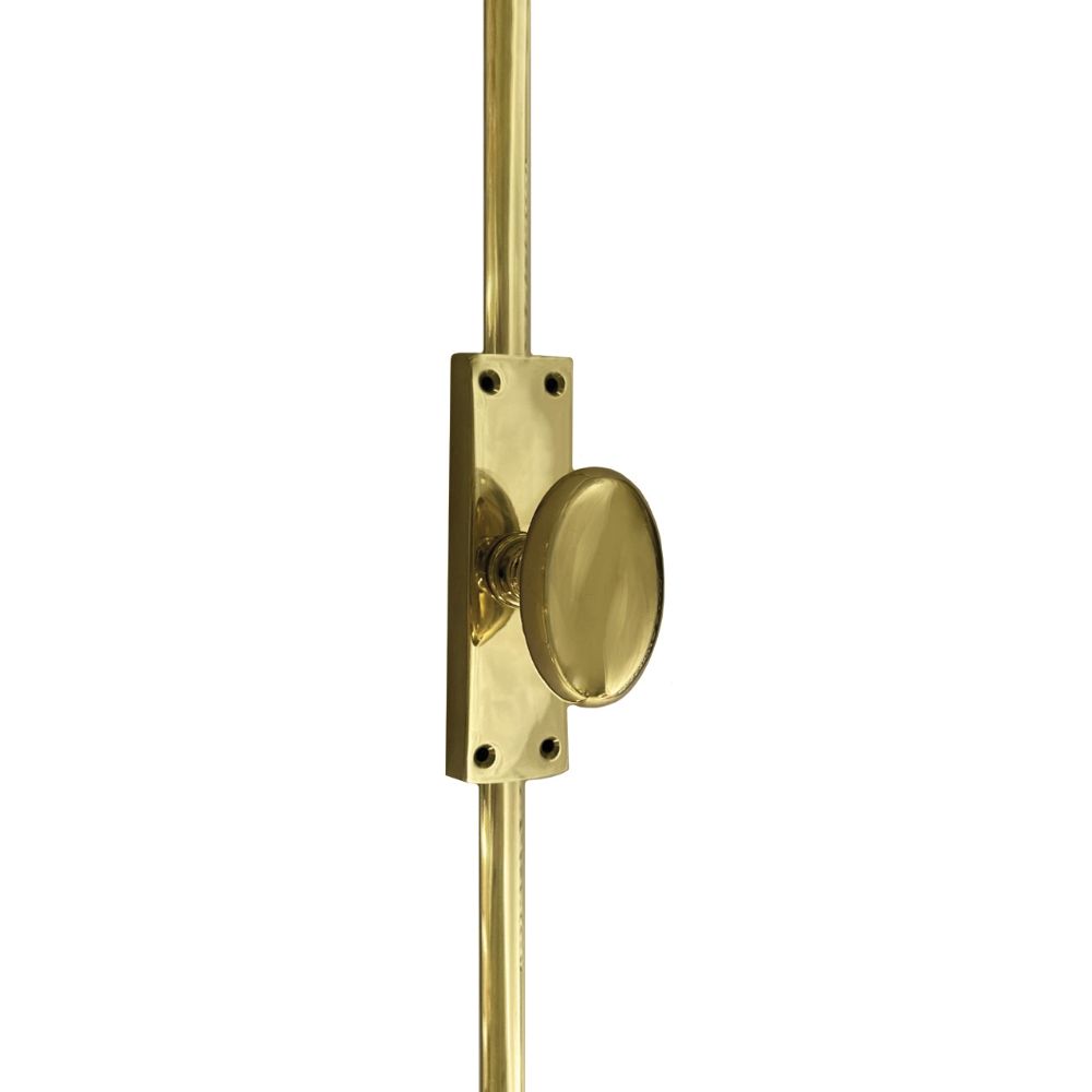Omnia Industries 432CR.1 CREMONE BOLT SET US3 in Lacquered Polished Brass