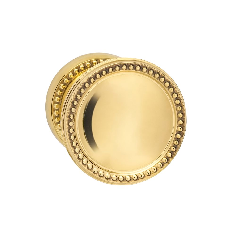 Omnia Industries 508BD50/238F.PR3A BEADED KNOB 50MM ROSE PR US3A in Unlacquered Polished Brass