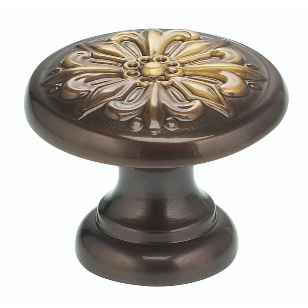 Omnia 7105/30.SB 1-3/16" Ornate Cabinet Knob Shaded Bronze Finish