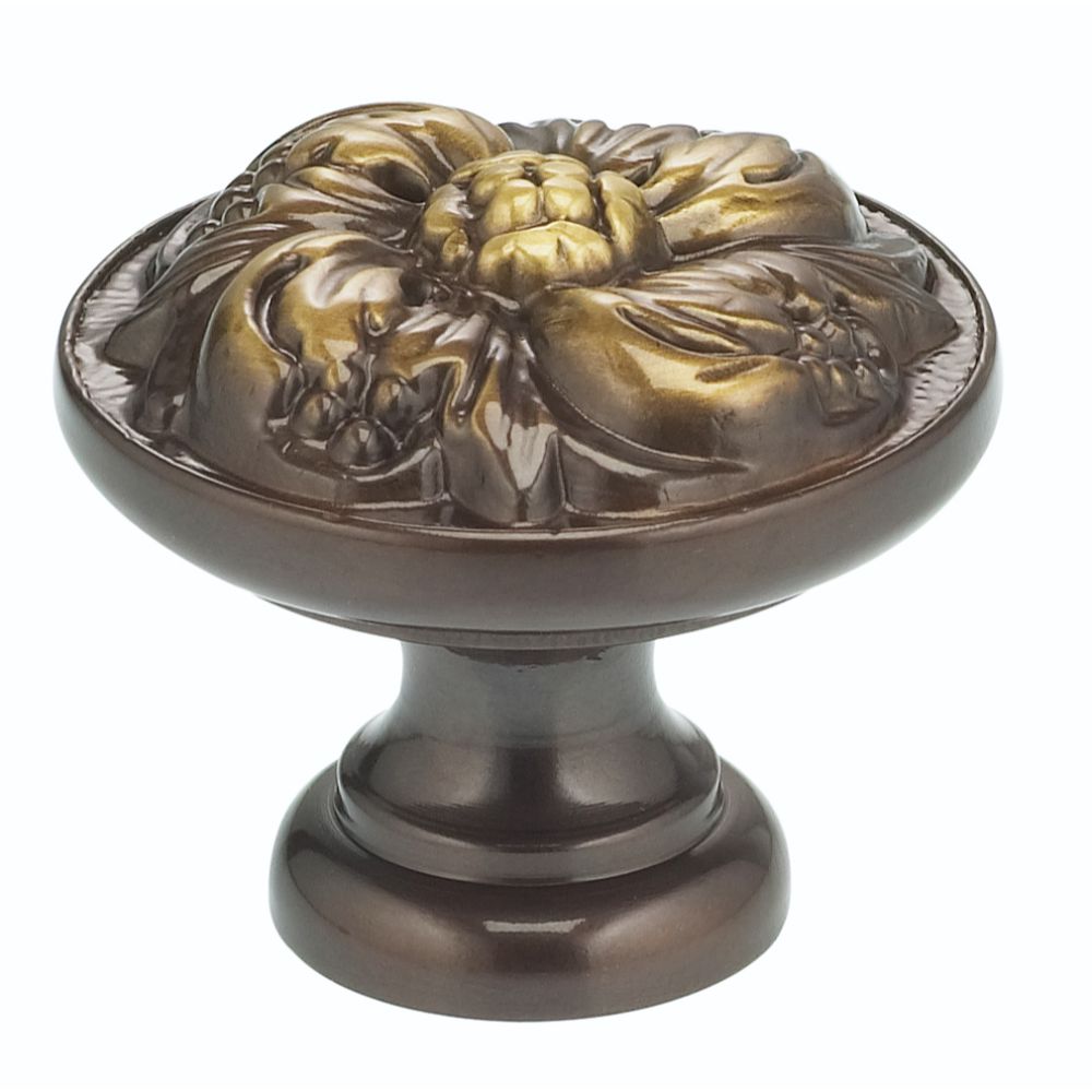 Omnia 7434/28.SB 1-1/8" Ornate Cabinet Knob Shaded Bronze Finish