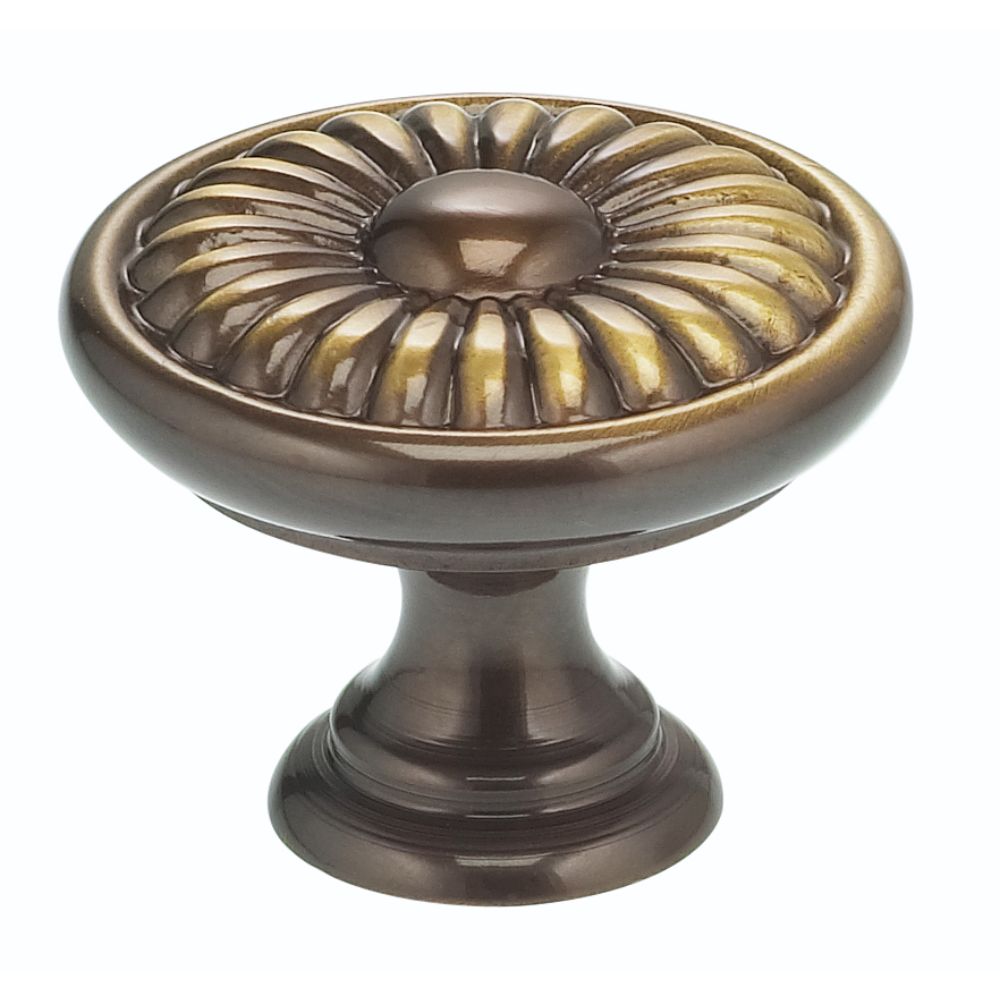 Omnia 7435/25.SB 1" Ornate Cabinet Knob Shaded Bronze Finish