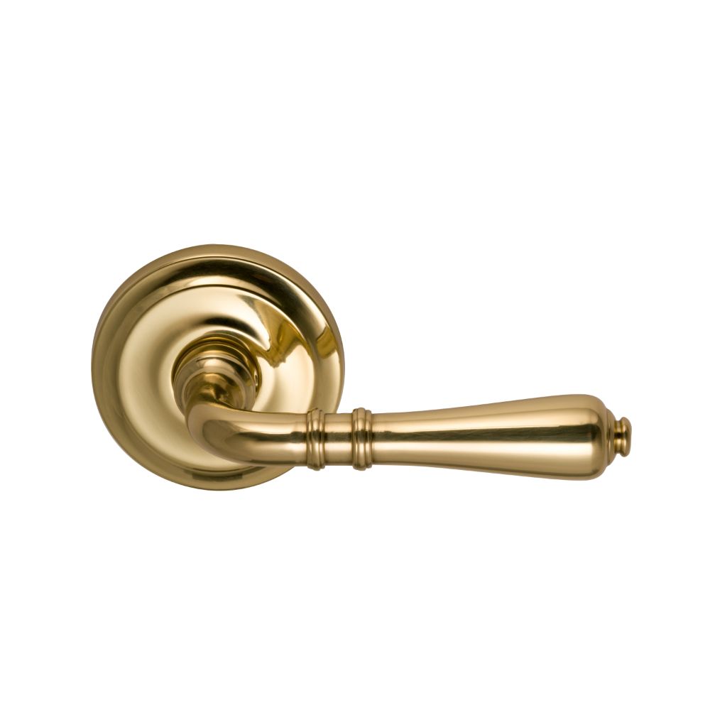 Omnia Industries 752/00.PA1 PASSAGE LATCHSET US3 in Lacquered Polished Brass