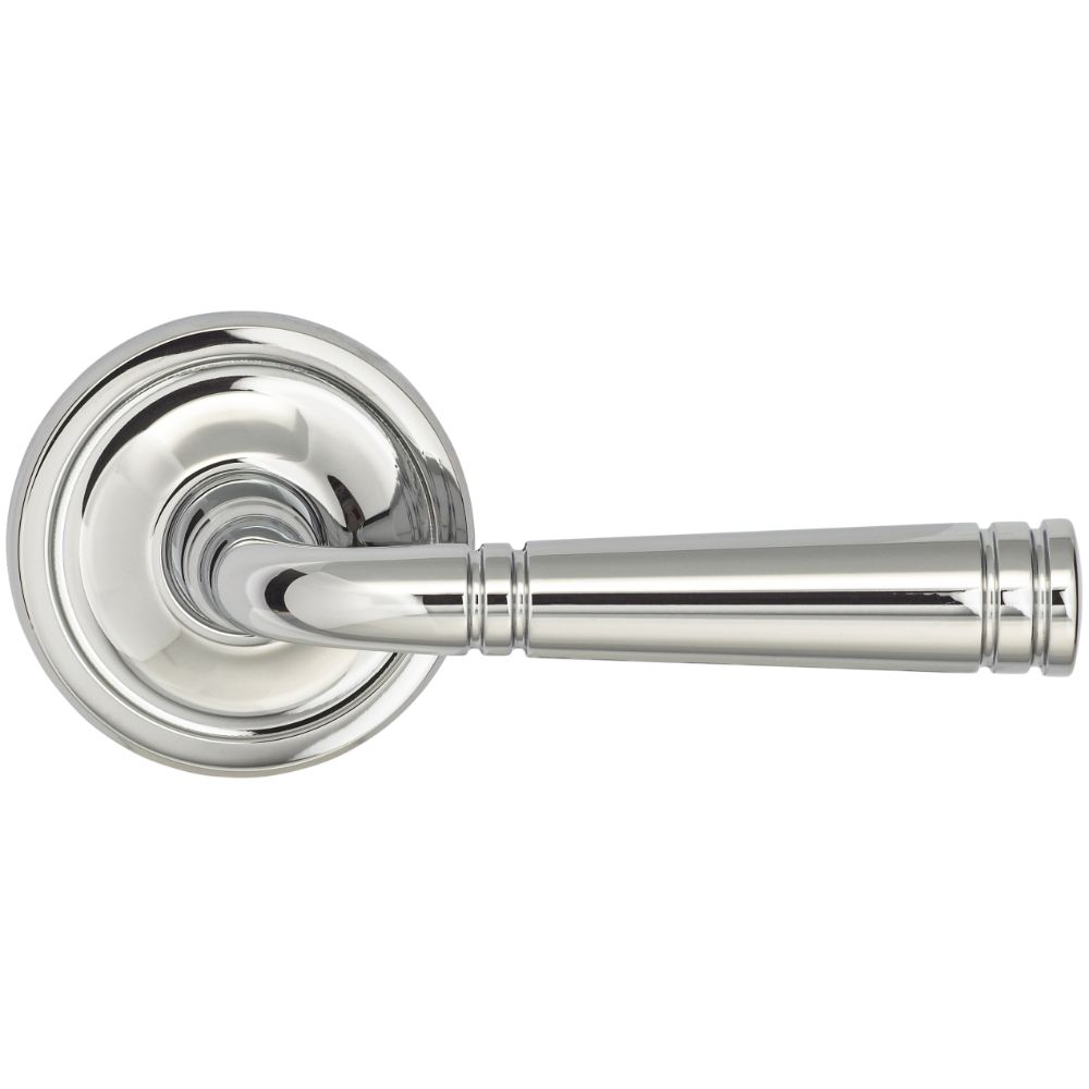 Omnia Industries 753ED67/0.SD26 EDGED LEVER 67MM ROSE SD US26 in Polished Chrome Plated