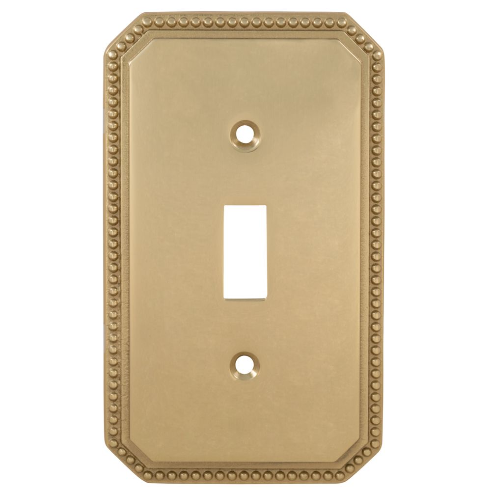 Omnia 8004/S.3 Single Toggle Beaded Switchplate Bright Brass Finish