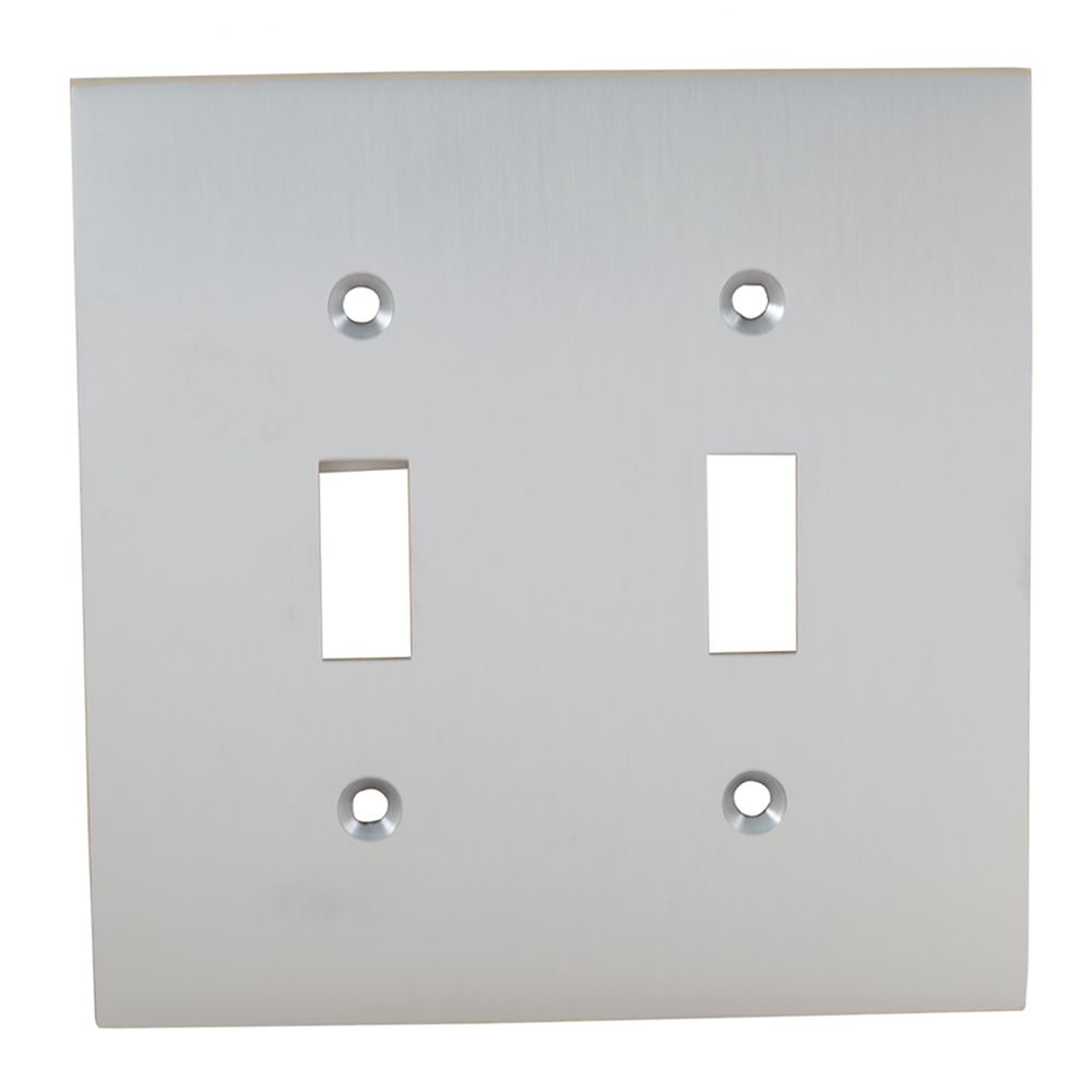 Omnia 8012/D.26 Double Toggle Modern Switchplate Bright Chrome Finish