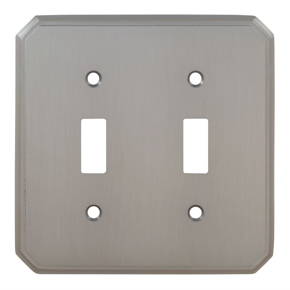 Omnia 8014/D.15 Double Toggle Traditional Switchplate Satin Nickel Finish