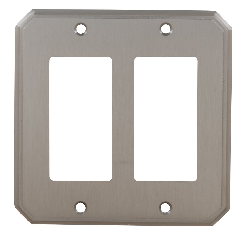 Omnia 8024/D.15 Double Rocker Traditional Switchplate Satin Nickel Finish