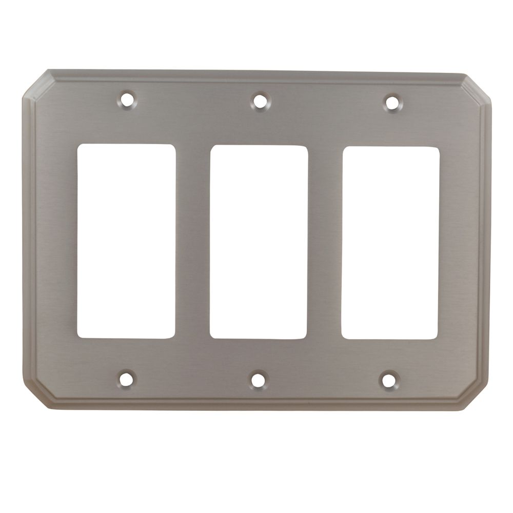 Omnia 8024/T.26 Triple Rocker Traditional Switchplate Bright Chrome Finish