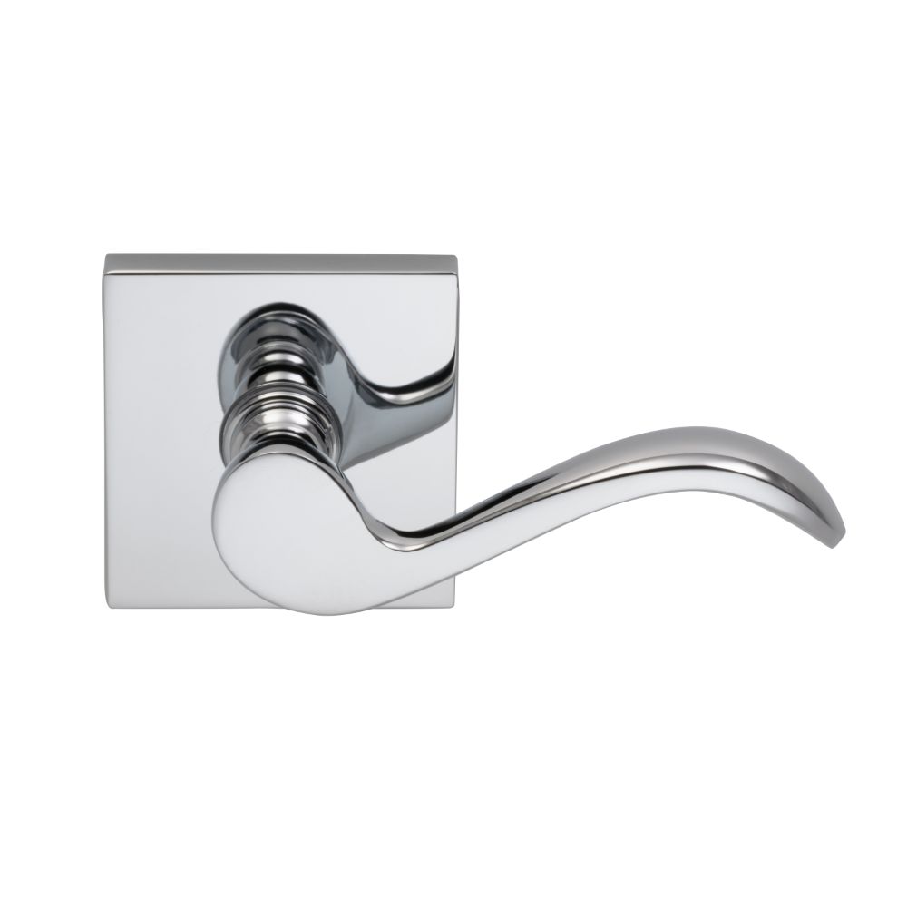 Omnia Industries 895SQ/R.SD26 WAVE LVR,SQ.ROSE,RH SD US26 in Polished Chrome Plated