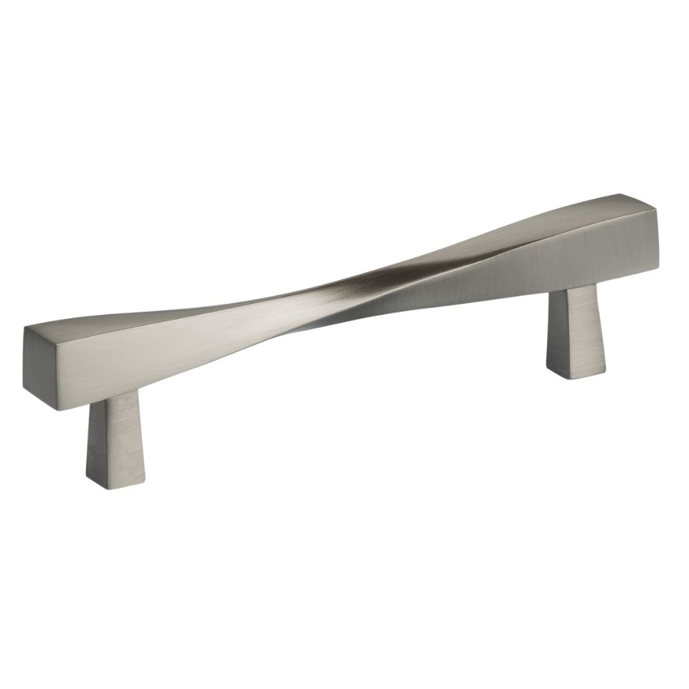 Omnia 9009/118.15 4-5/8" Center to Center Modern Twisted Cabinet Pull Satin Nickel Finish