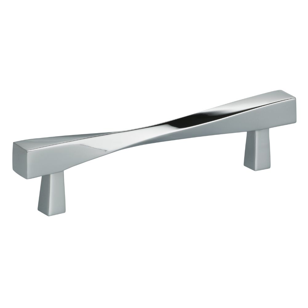 Omnia 9009/118.26 4-5/8" Center to Center Modern Twisted Cabinet Pull Bright Chrome Finish