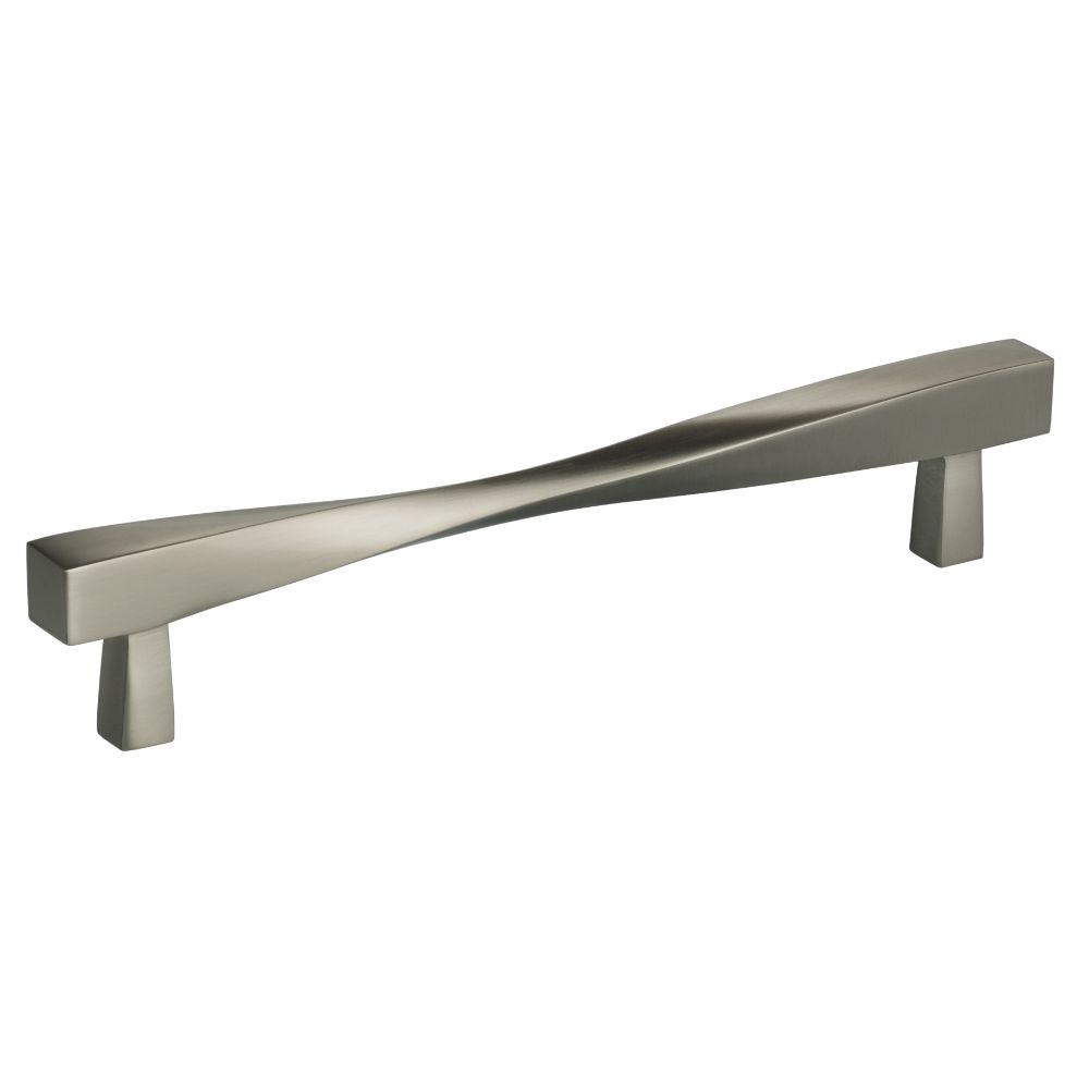 Omnia 9009/170.15 6-5/8" Center to Center Modern Twisted Cabinet Pull Satin Nickel Finish