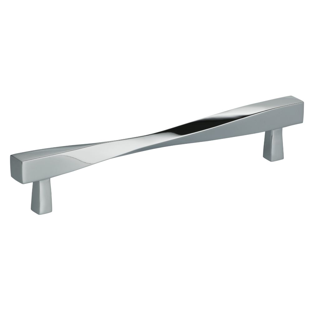 Omnia 9009/170.26 6-5/8" Center to Center Modern Twisted Cabinet Pull Bright Chrome Finish
