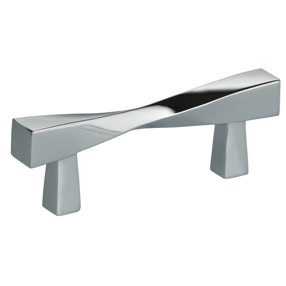 Omnia 9009/70.26 2-3/4" Center to Center Modern Twisted Cabinet Pull Bright Chrome Finish