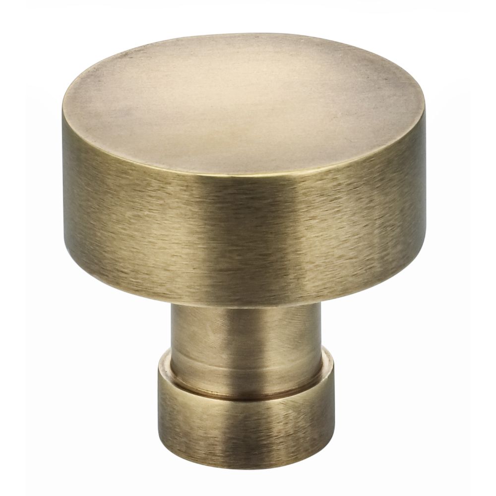 Omnia 9035/38.5 1-1/2" Diameter Round Cabinet Knob Antique Brass Finish