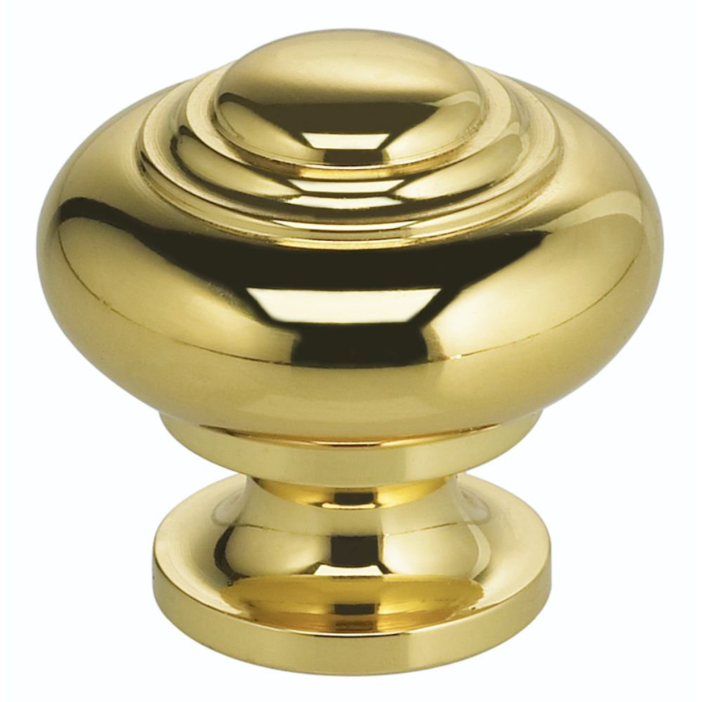 Omnia 9102/30.3 1-3/16" Classic Cabinet Knob Bright Brass Finish