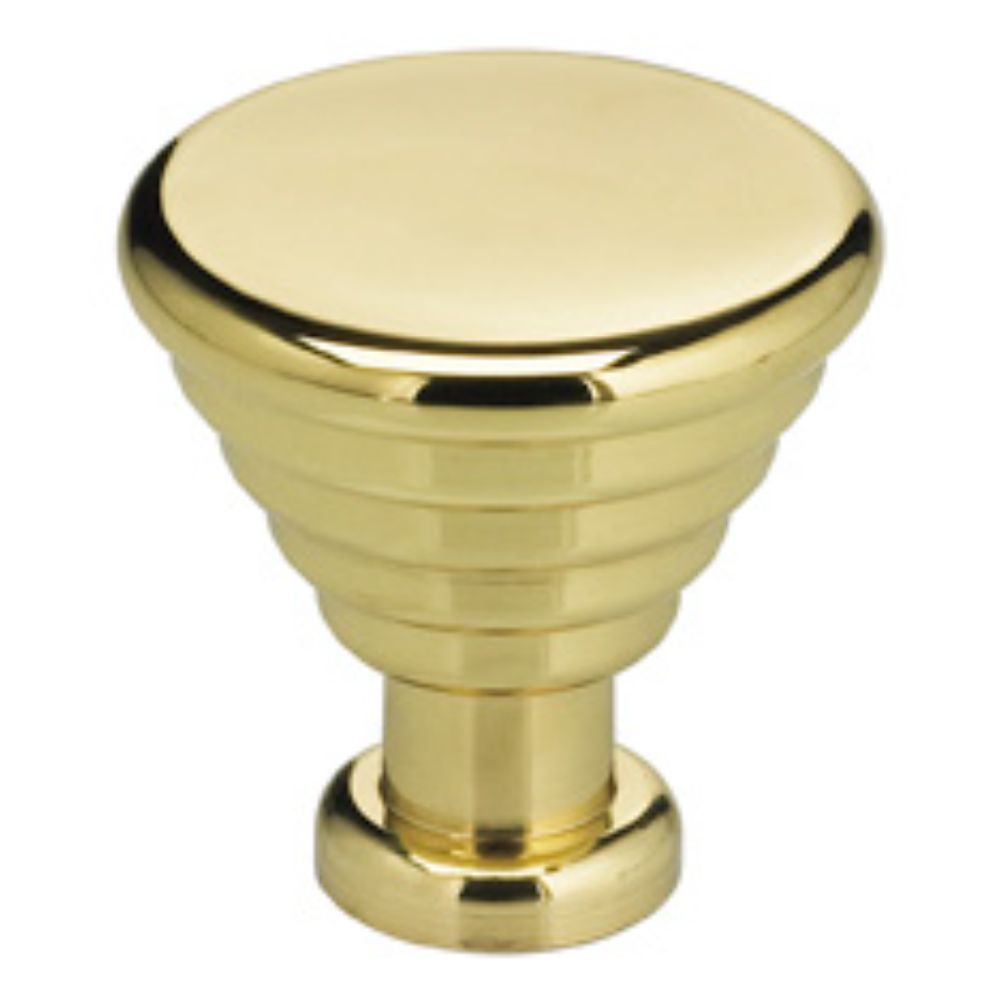 Omnia 9147/25.3 1" Stepped Cone Cabinet Knob Bright Brass Finish