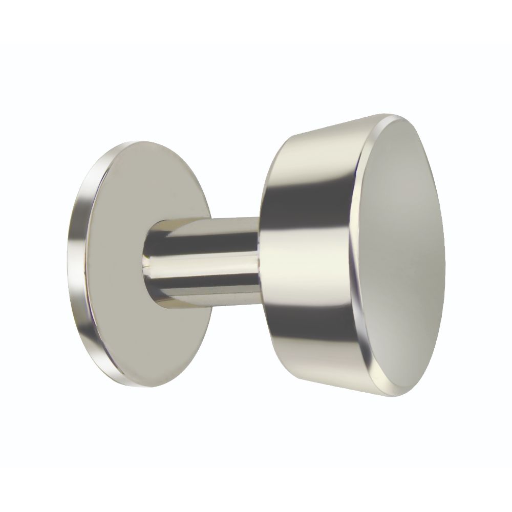 Omnia 9151/25.3 1" Cabinet Knob and Backplate Bright Brass Finish