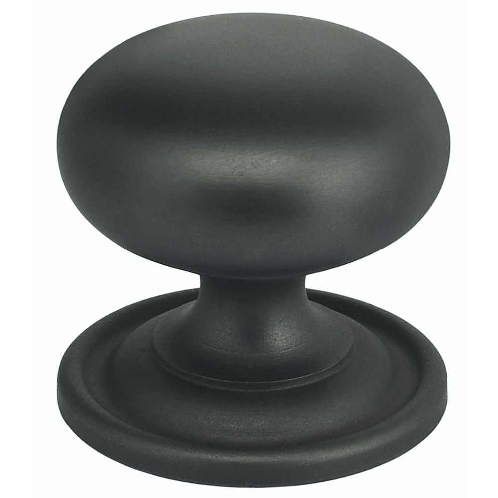 Omnia 9158/40.10B 1-9/16" Round Cabinet Knob with Backplate Oil Rubbed Black Finish