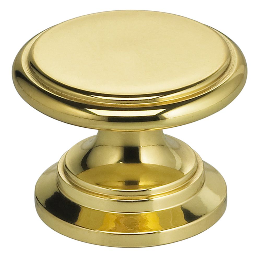 Omnia 9160/32.3 1-1/4" Traditional Cabinet Knob Bright Brass Finish